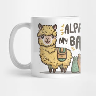 Cute Cartoon Alpaca with Bags - "Alpaca My Bags" Mug
